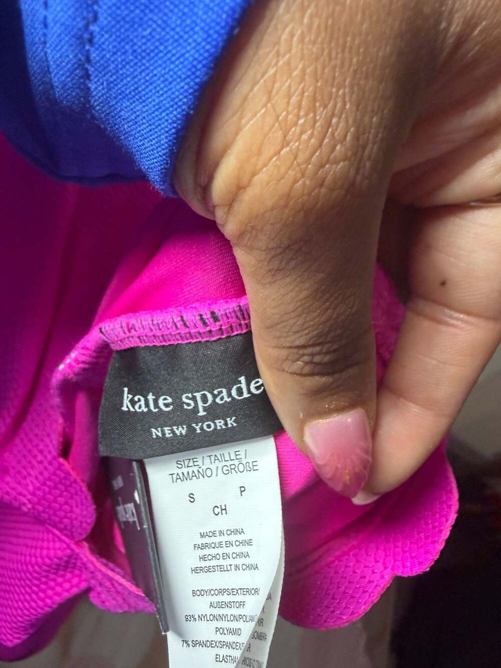 Kate Spade New York Scalloped Textured One Piece Swimsuit in Pink - Picture 3 of 4